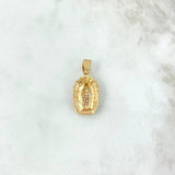 Dije Virgen de Guadalupe 3.7gr / 3cm / Circones Blancos-Verdes-Fucsias Oro Amarillo *