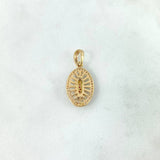 Dije Virgen de Guadalupe 2.4gr / 1.6cm / Circones Blancos-Verdes-Fucsias Oro Amarillo *