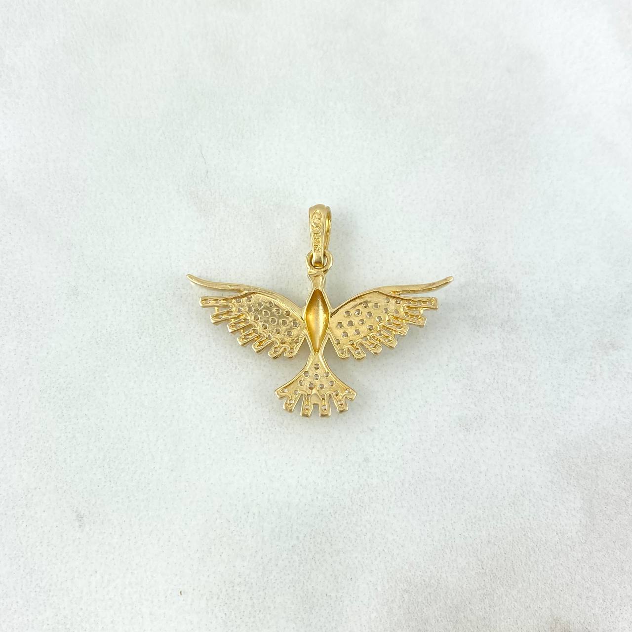 Dije Colibrí 2.65gr / 2.4cm / Circones Blancos Oro Amarillo *