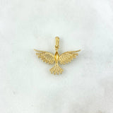 Dije Colibrí 2.65gr / 2.4cm / Circones Blancos Oro Amarillo *