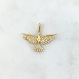 Dije Colibrí 2.65gr / 2.4cm / Circones Blancos Oro Amarillo *