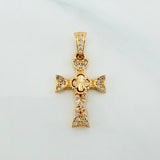Dije Cruz Trebol 1.6 g / 2.4 cm Oro Amarillo 18K