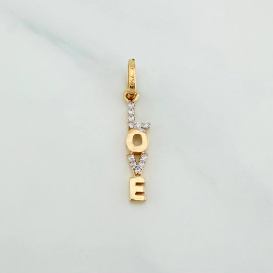 Dije Love 0.75 g / 2.4 cm Dos Oros Amarillo Blanco 18K