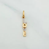 Dije Love 0.75 g / 2.4 cm Dos Oros Amarillo Blanco 18K