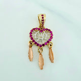 Dije Corazon Atrapasueños 1.65 g / 2.8 cm Tres Oros 18K