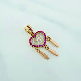 Dije Corazon Atrapasueños 1.65 g / 2.8 cm Tres Oros 18K