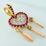 Dije Corazon Atrapasueños 1.65 g / 2.8 cm Tres Oros 18K