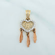 Dije Corazon Atrapasueños 1.55 g / 2.8 cm Tres Oros 18K
