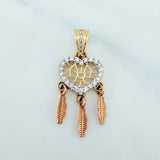 Dije Corazon Atrapasueños 1.55 g / 2.8 cm Tres Oros 18K