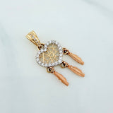 Dije Corazon Atrapasueños 1.55 g / 2.8 cm Tres Oros 18K