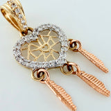 Dije Corazon Atrapasueños 1.55 g / 2.8 cm Tres Oros 18K