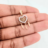 Dije Corazon Atrapasueños 1.55 g / 2.8 cm Tres Oros 18K