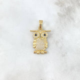 Dije Búho 6gr / 3.4cm / Circones Blancos Oro Amarillo