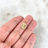 Dije Virgen María 0.9gr / 1.8cm / Circones Blancos Oro Amarillo *