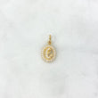 Dije Virgen María 0.9gr / 1.8cm / Circones Blancos Oro Amarillo *