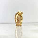 Dije Virgen de Guadalupe 10.6gr / 4.8cm / Circones Blancos-Negros Oro Amarillo *