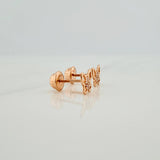 Topos Silueta Mariposa Flor 0.75gr / 6.05mm Oro Rosa 18K &