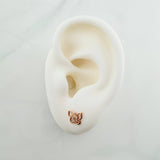 Topos Silueta Mariposa Flor 0.75gr / 6.05mm Oro Rosa 18K &