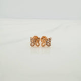 Topos Silueta Mariposa 0.9gr / 6.63mm Oro Rosa 18K &