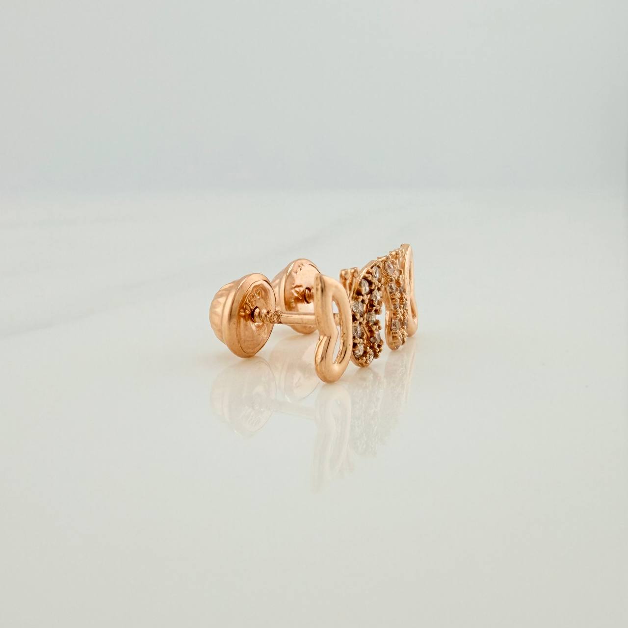 Topos Silueta Mariposa 0.9gr / 6.63mm Oro Rosa 18K &