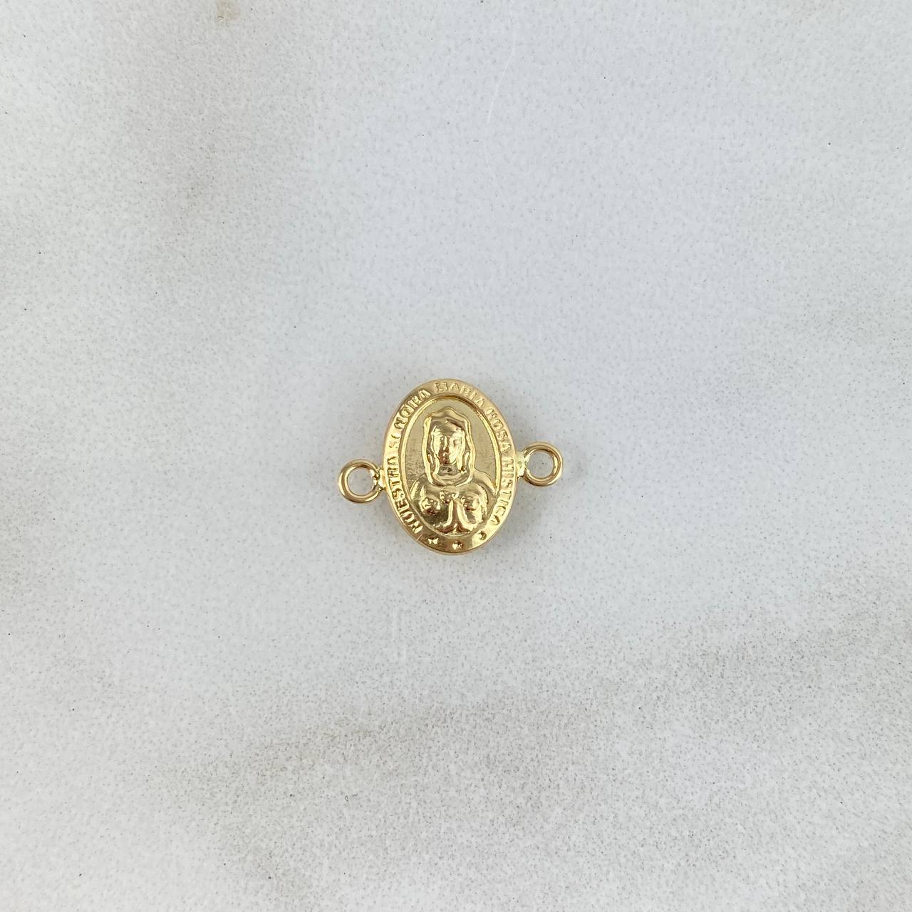 Herraje Virgen Rosa Mística 0.35gr / 1.3cm / Mate  Oro Amarillo