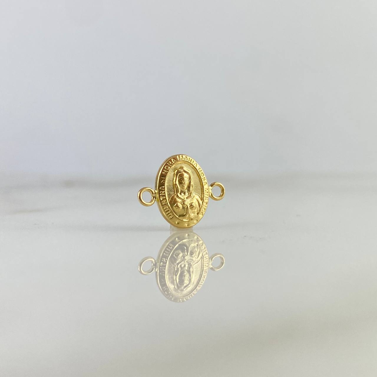 Herraje Virgen Rosa Mística 0.35gr / 1.3cm / Mate  Oro Amarillo