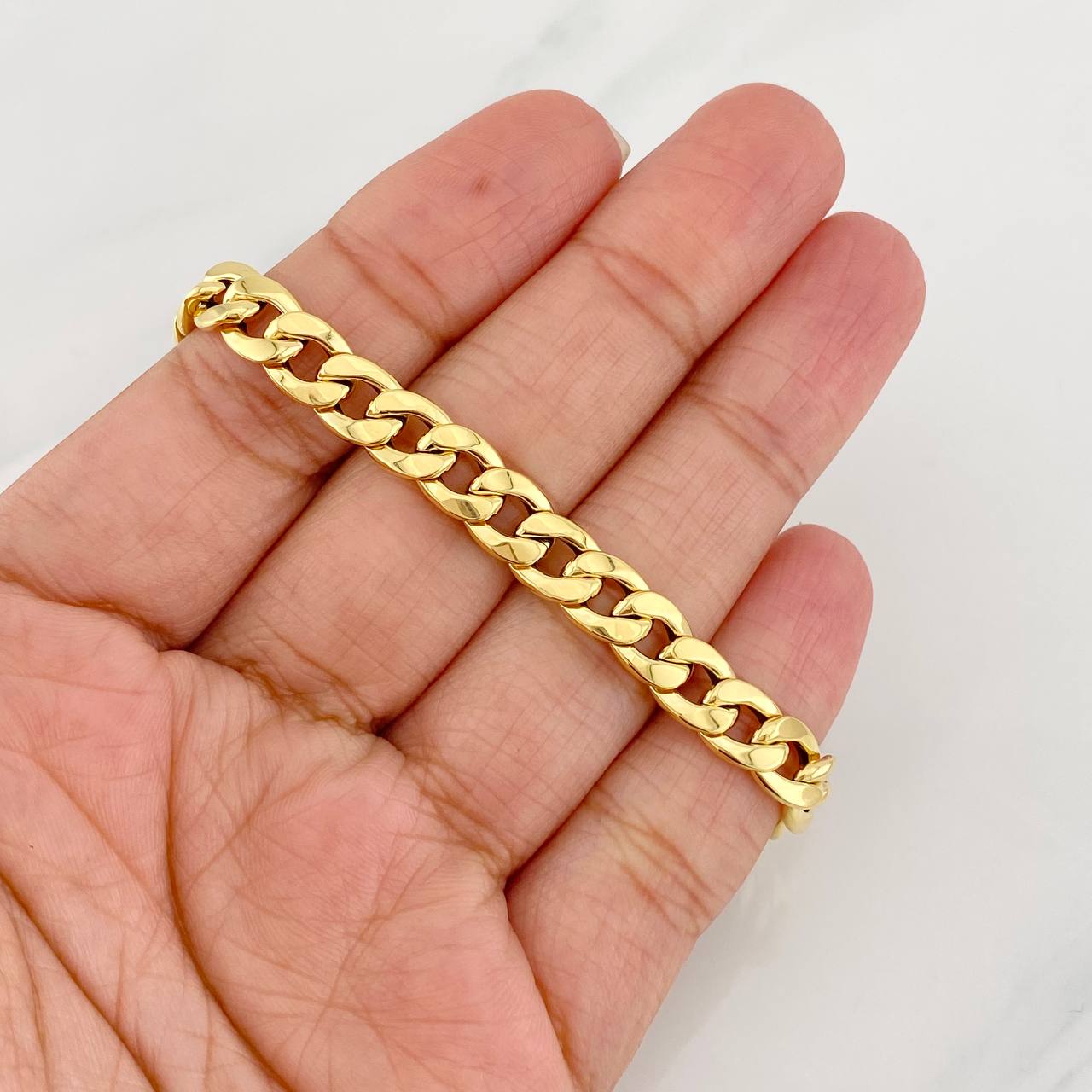 Pulso Cubano 6.1g / 21cm / 7.1mm Oro Amarillo 18K
