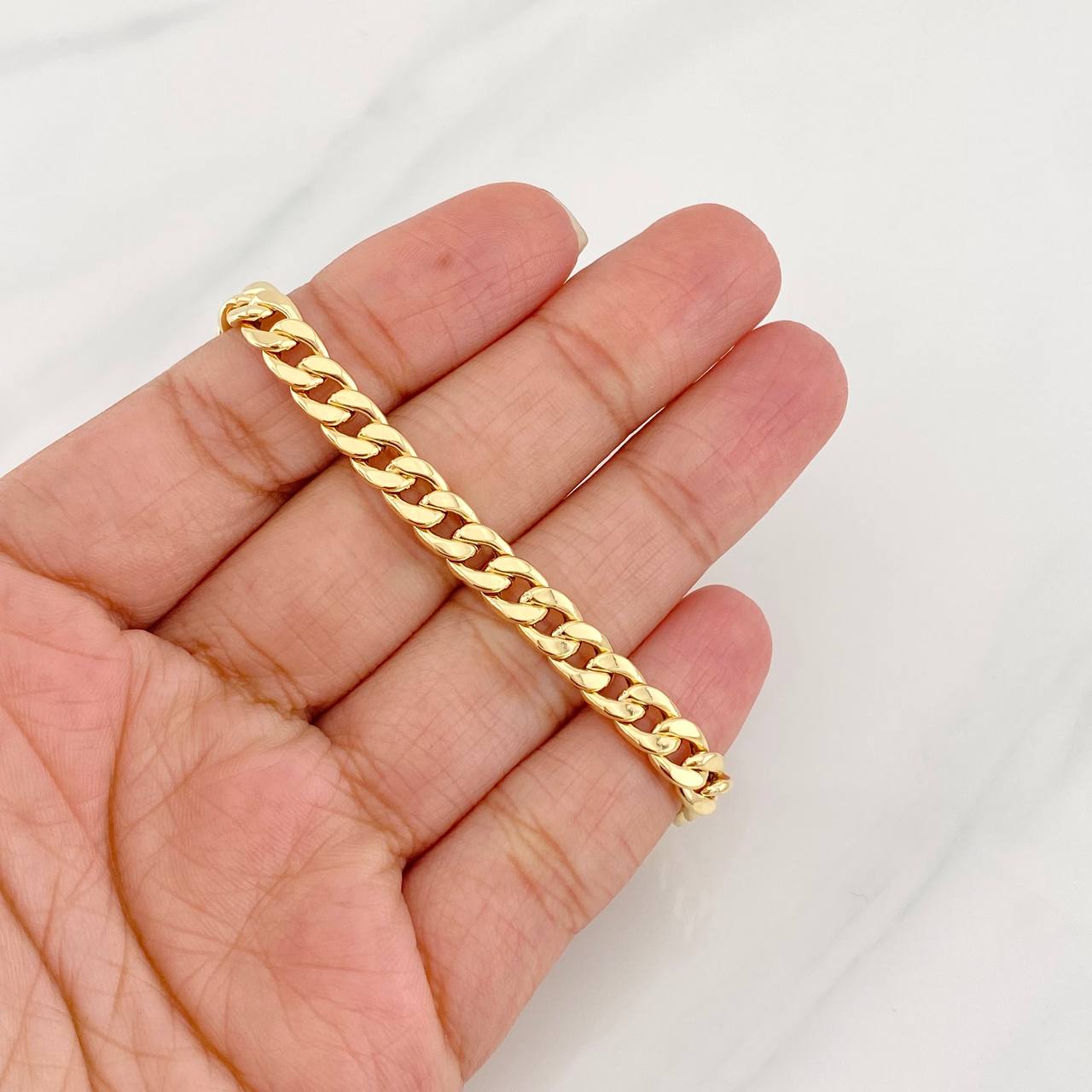Pulso Cubano 3.5g / 18cm / 5.8mm Oro Amarillo 18K
