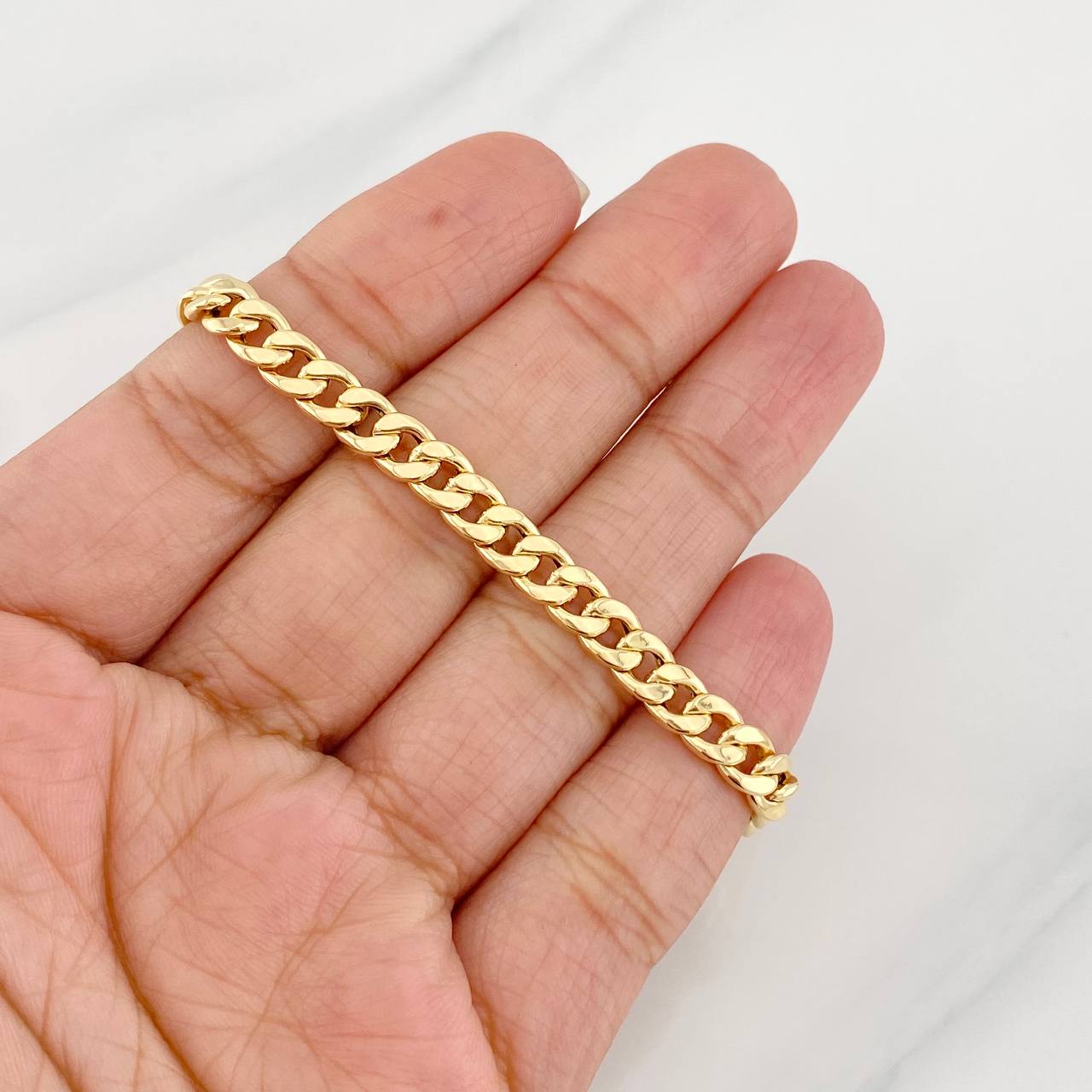 Pulso Cubano 2.3g / 19cm / 5.2mm Oro Amarillo 18K
