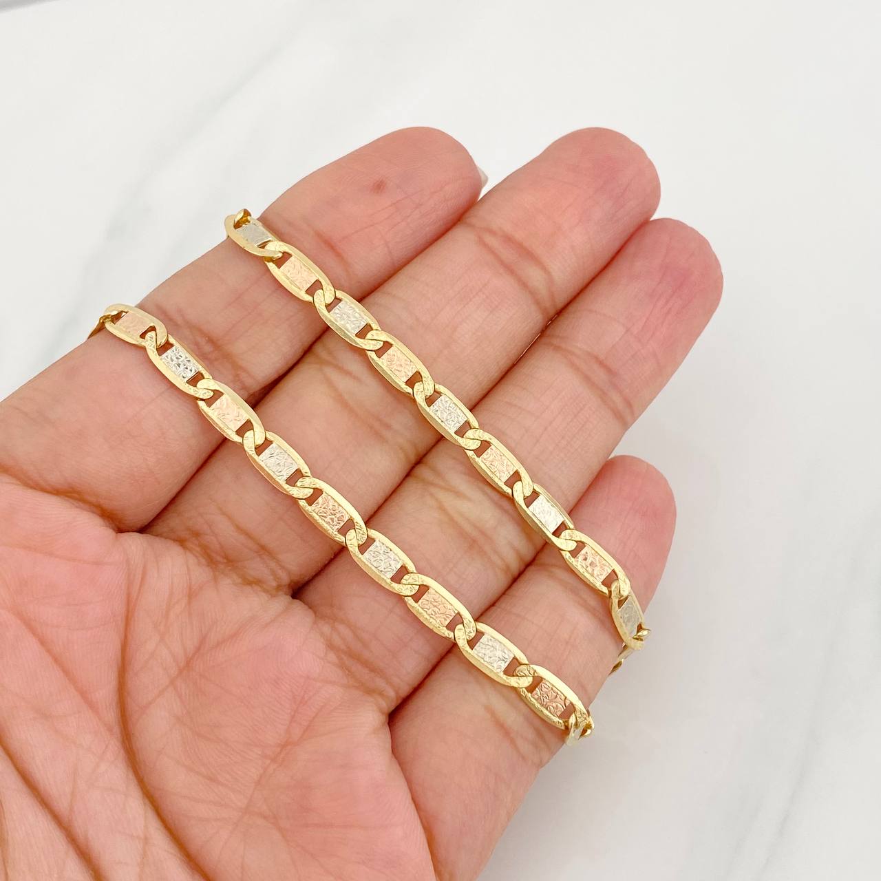 Cadena Escalera Plana 21.15g / 60cm / 4.1mm Tres Oros 18K