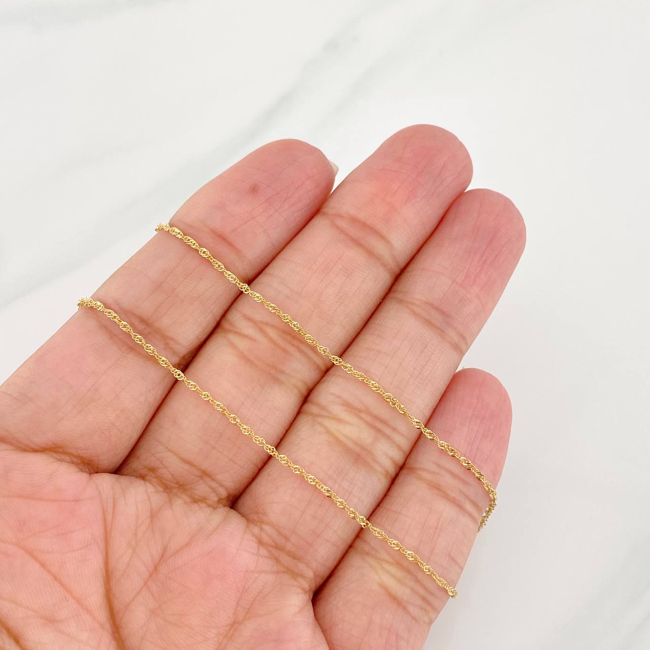 Cadena Singapur 1.1g / 45cm / 0.5mm Oro Amarillo 18K