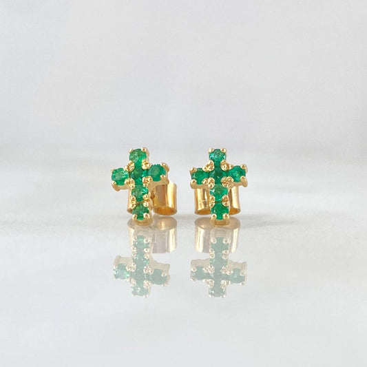Topos Crúz 1.25gr / 7.4mm Esmeraldas 36pts Oro Amarillo 18K (Joya) *