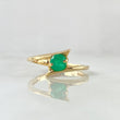 Anillo Solitario Abrazo 3gr / T6 3/4 / Esmeraldas 30pts Oro Amarillo 18K (Joya) *