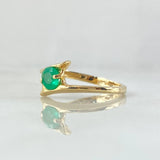 Anillo Solitario Abrazo 3gr / T6 3/4 / Esmeraldas 30pts Oro Amarillo 18K (Joya) *