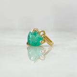 Dije Corazón Atrapado 1.3gr / 1.5cm / Esmeralda 1.5 Qts Oro Amarillo 18K (Joya) *