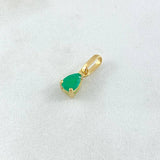 Dije Gota 0.65gr / 1.3cm / Esmeralda 30pts Oro Amarillo 18K (Joya)