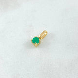 Dije Circulo 0.7gr / 1cm / Esmeralda 35pts Oro Amarillo 18K (Joya)