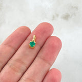 Dije Piedra Circular 0.75gr / 1cm / Esmeralda 35pts Oro Amarillo 18K (Joya) *