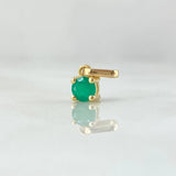 Dije Piedra Circular 0.75gr / 1cm / Esmeralda 35pts Oro Amarillo 18K (Joya) *