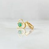 Dije Solitario en Corazón 0.7gr / 1.5cm / Esmeralda 8pts Oro Amarillo 18K (Joya) *