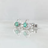 Topos Solitario en Corazón 1.3gr / 7.9mm Esmeraldas 22pts Oro Blanco 18K (Joya) *