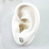 Topos Solitario en Corazón 1.3gr / 7.9mm Esmeraldas 22pts Oro Blanco 18K (Joya) *