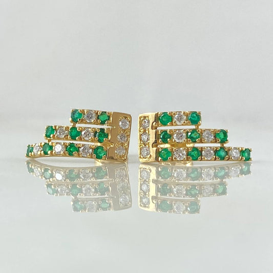 Topos Matrix 2.25gr / 1.6cm / Esmeraldas 37pts Diamantes 25pts Oro Amarillo 18K (Joya) *