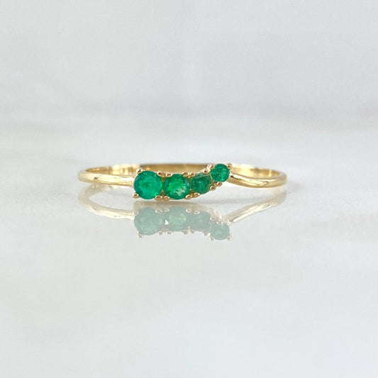 Anillo Trinity 0.8gr / T7 3/4 / Esmeraldas 13pts Oro Amarillo 18K (Joya) *