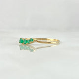 Anillo Trinity 0.8gr / T7 3/4 / Esmeraldas 13pts Oro Amarillo 18K (Joya) *