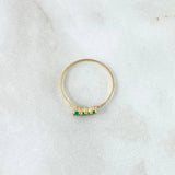Anillo Trinity 0.8gr / T7 3/4 / Esmeraldas 13pts Oro Amarillo 18K (Joya) *