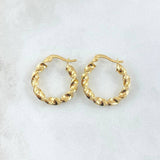 Candongas Asby 1.4gr / 1.6cm / Melcocha Punteadas Oro Amarillo 18K