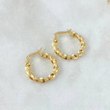 Candongas Asby 1.1gr / 1.5cm / Melcocha Punteadas Oro Amarillo 18K