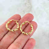 Candongas Asby 1.4gr / 1.6cm / Melcocha Punteadas Oro Amarillo 18K