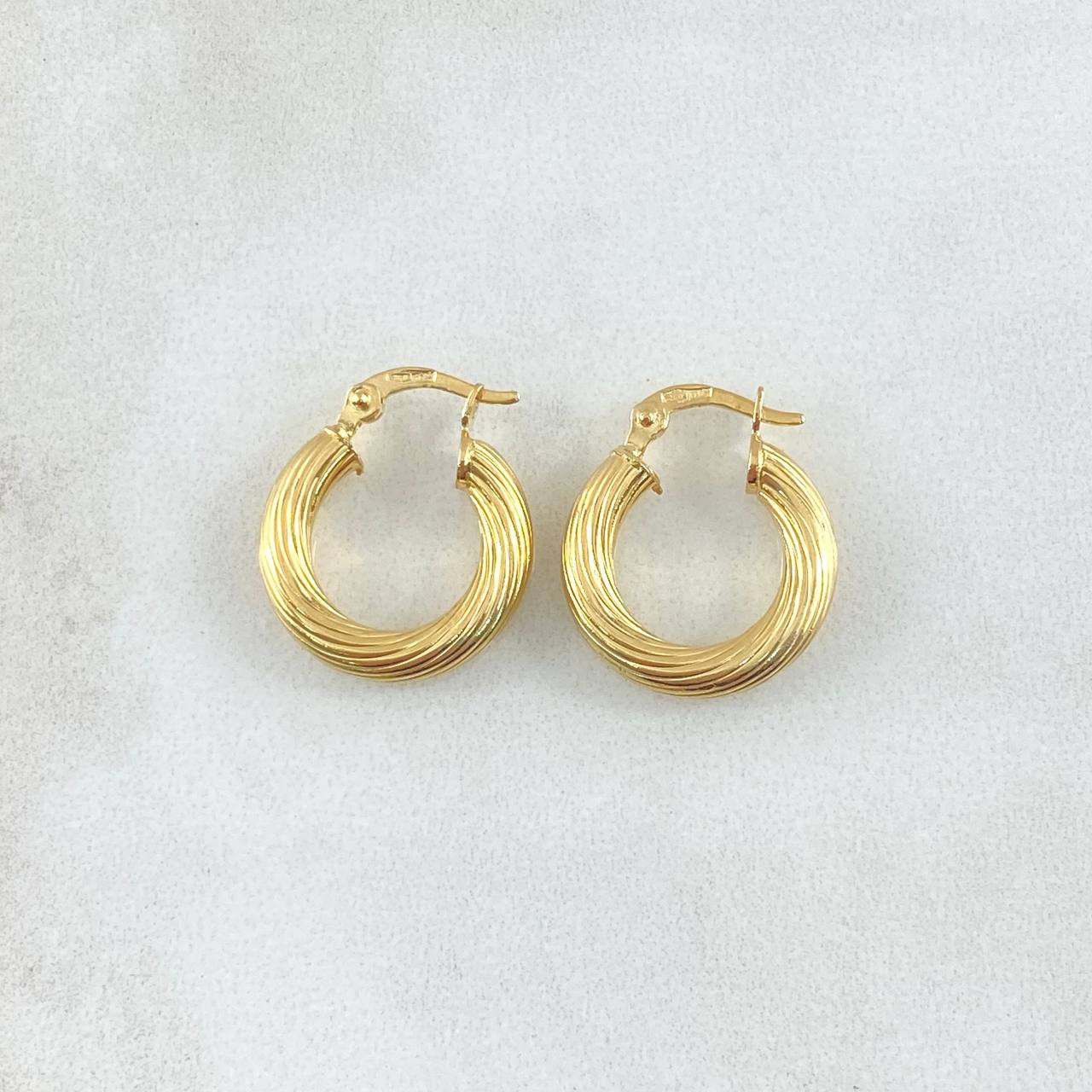Candongas Lore 1.5gr / 1.7cm / Entorchadas Oro Amarillo 18K